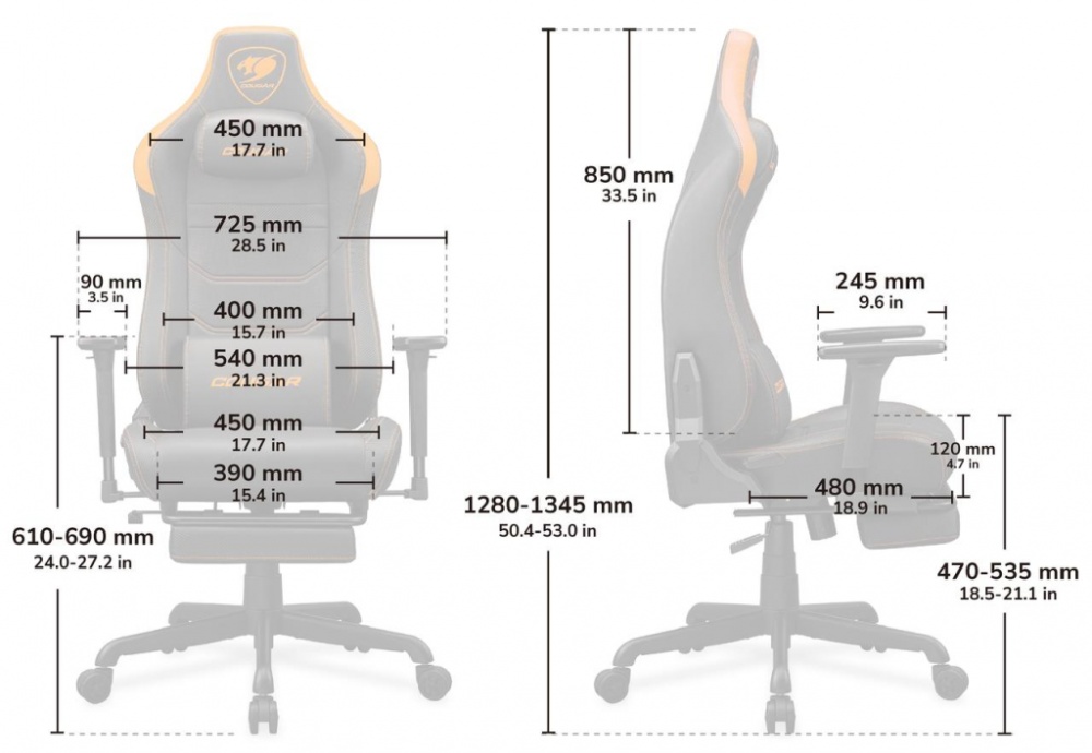 Кресло игровое Cougar ARMOR EVO S черный