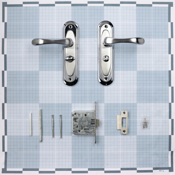 Замок врізний з ручками Katrin WC 47,5 мм нікель