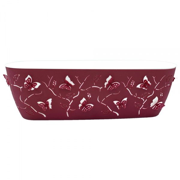 Горщик пластиковий Alyaplastik балконний 3D NO:2 прямокутний 7,3 л червоний 