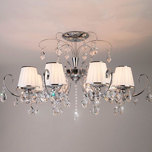 Люстра стельова Strotskis Rosalva 8x40 Вт E14 хром/білий 10021/8 