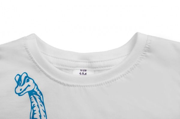 Футболка для хлопчиків Luna Kids з принтом T-Rex р.98 білий 