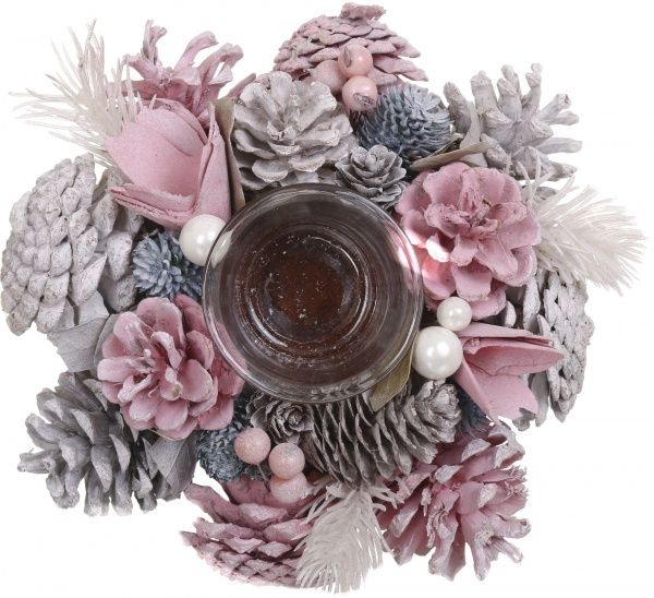 Декорація новорічна Підсвічник на 1 свічку з декором 19 см E581481D 