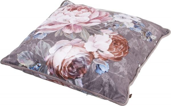 Подушка декоративная Велюр Nellie 50x50 см серый с принтом La Nuit 