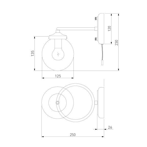Бра Strotskis Link 1x60 Вт E14 черный 70104/1