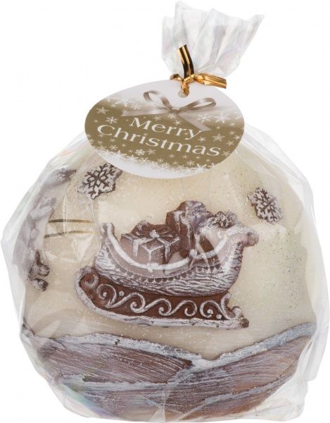 Свічка Новорічні олені куля 10 см Bartek Candles