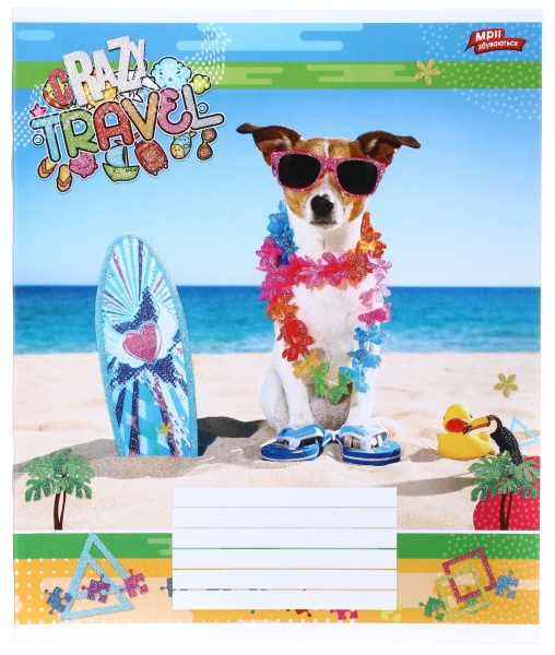 Тетрадь школьная с глитером 12 листов в клеточку в ассортименте Мечты сбываются