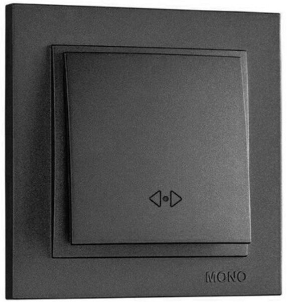 Выключатель перекрестный одноклавишный Mono Despina без подсветки 10 А 250В графитовый 102-202025-112