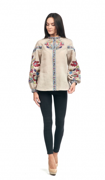 Вишиванка Едельвіка бежевий р. 50 266-20/08 