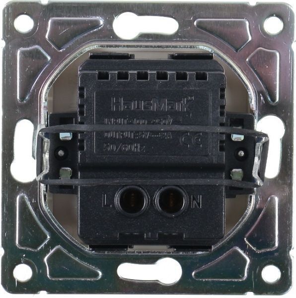 Механізм розетки USB кінцева подвійна HausMark Alta без шторок без кришки крем SNG-SCP.SQ20MG2U-CR