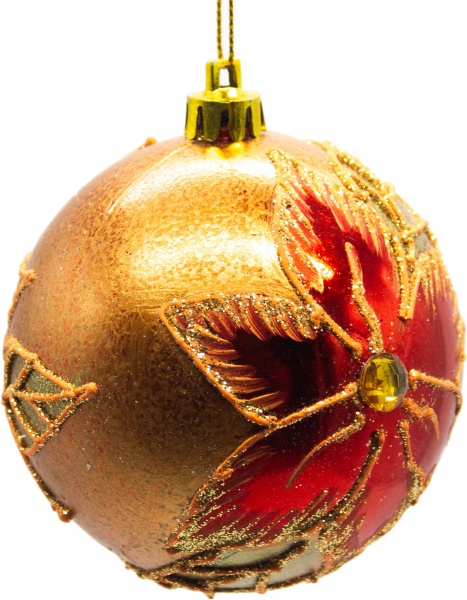 Куля новорічна Лілія d100 3130 100 мм золото 3130