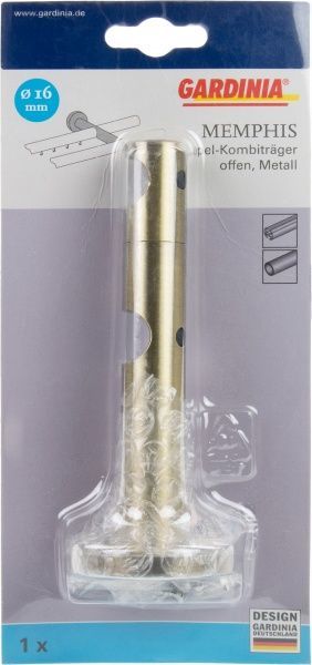 Тримач для карниза Gardinia Memphis відкритий подвійний набірний d16 мм антична латунь 