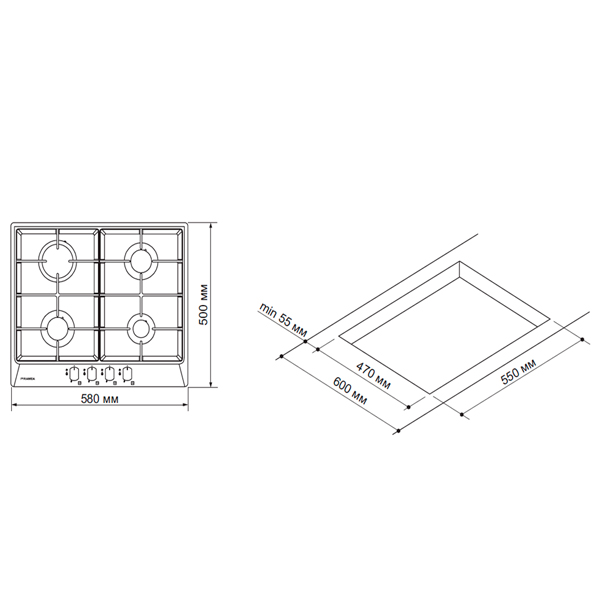 Варочная поверхность Pyramida PFX 644 SI INOX