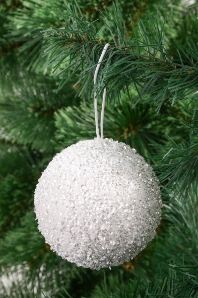 Куля пластикова з паєтками 0970 білий