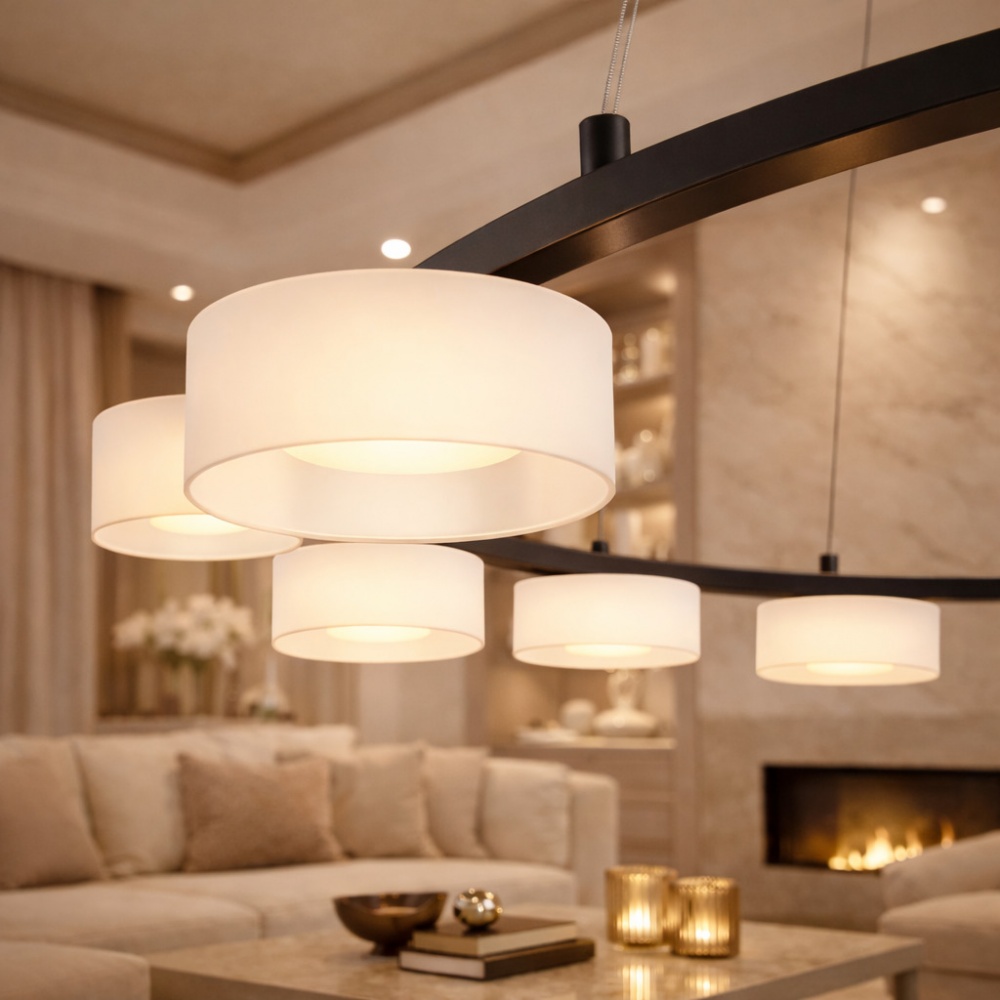 Люстра підвісна LIGHT SET DUSHA MS241-Y7 7x12 Вт GX53 чорний/молочний