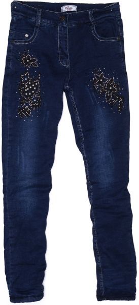 Джинсы Beren Style с цветами утепленные р.146-152 2143 