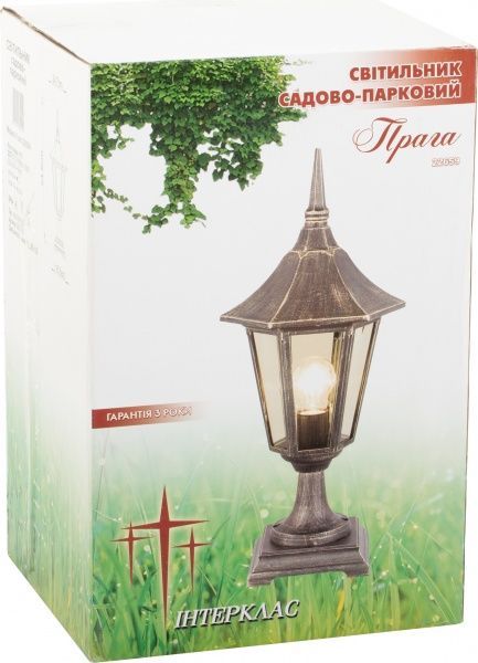 Ліхтарний стовп Інтерклас Прага E27 40 Вт IP44 антична бронза 22659 