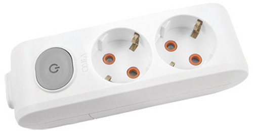 Колодка 16 А 230 В із заземленням 2 гн. білий 90118200 