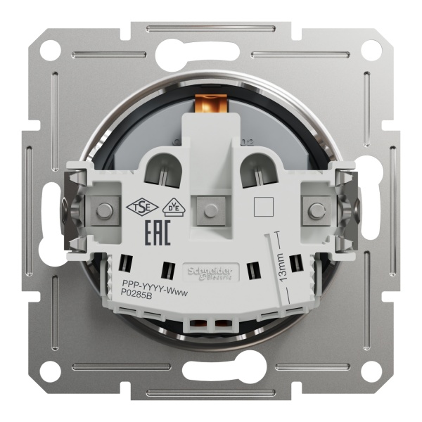Розетка із заземленням Schneider Electric Asfora IP20 алюміній EPH2900162