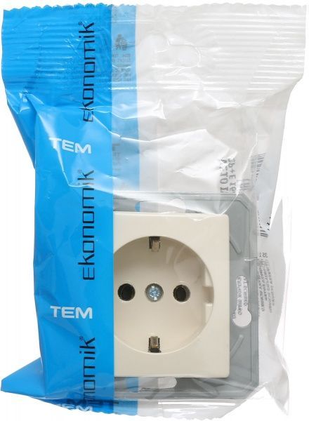 Розетка TEM Ekonomik 16 A 250 В слоновая кость VE10IWXO-U