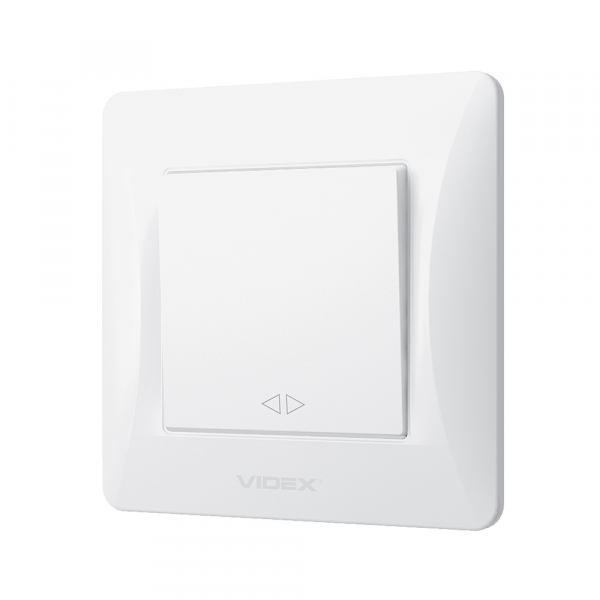 Выключатель перекрестный одноклавишный Videx Binera без подсветки белый VF-BNSW1I-W