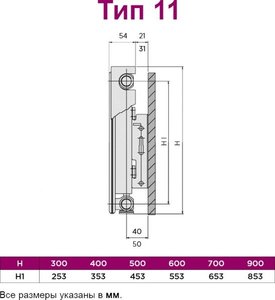 Радіатор сталевий QRL / Quinn Integrale V11 500x600 мм 673 Вт