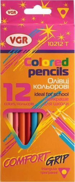 Карандаши цветные Comfort grip VGR 12 цветов