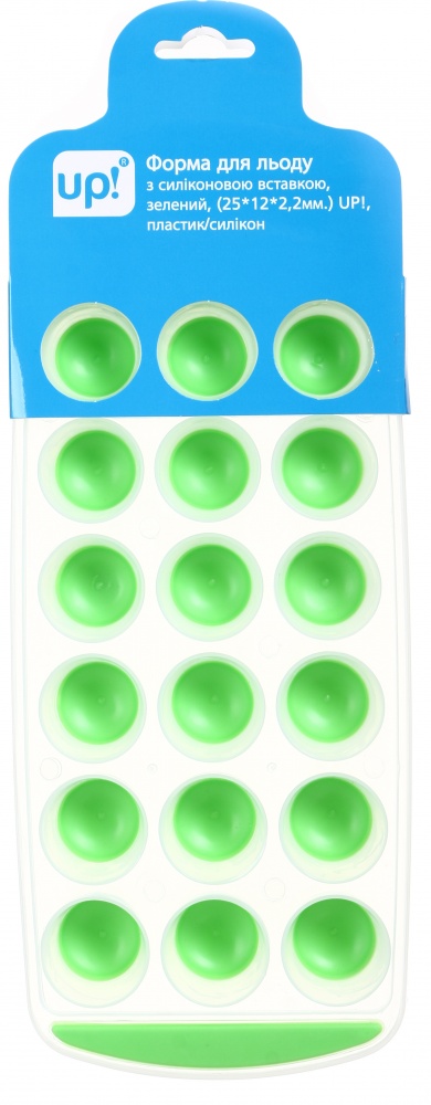 Форма для льда UP! (Underprice) 25х12х2,5 см с силиконовой вставкой зеленая