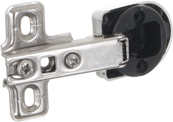 Петля для скла накладна KL6107 під отвір з накладкою хром