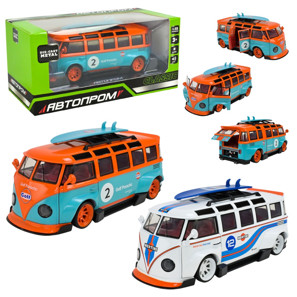 Машинка Автопром 1:32 Volkswagen T1 Bus AP74242