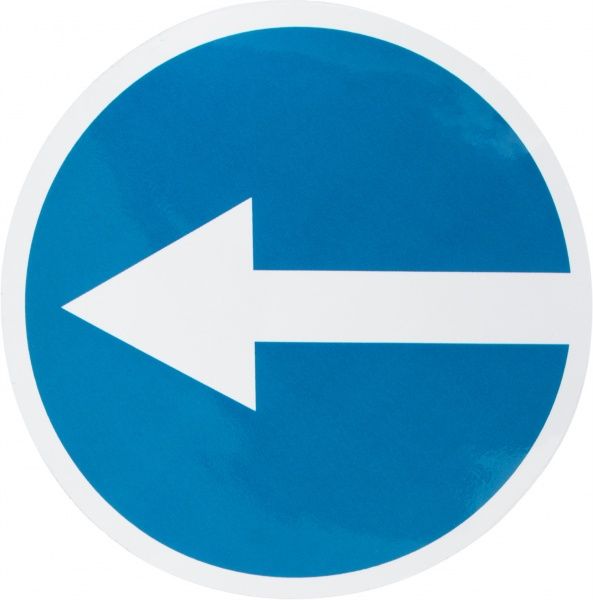 Наклейка  Объезд слева