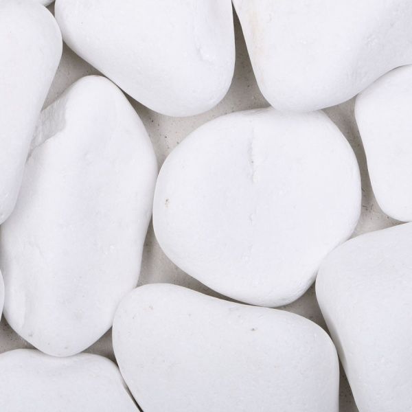 Камень декоративный Thasos галька мраморная фр. 6-10 см белая 10 кг