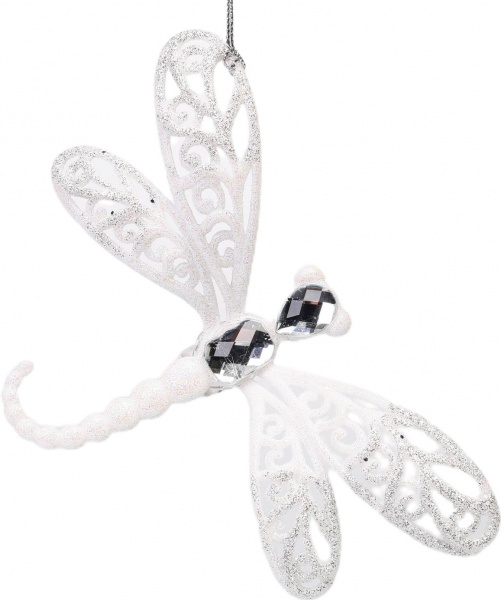 Декоративная подвеска Global Treasure Стрекоза 4 см белый EPI-P141202