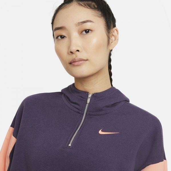 Джемпер Nike W NSW ICN CLSH HOODIE QZ MIX CZ8164-573 р. S фиолетовый