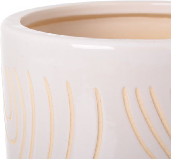 Горщик Viet Thanh Ceramic з блюдцем циліндр з різьбою 19х18 см VT.11155-2 круглий білий 