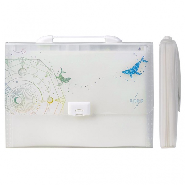 Портфель Созвездие А4 13 отделений белый 72578 Deli