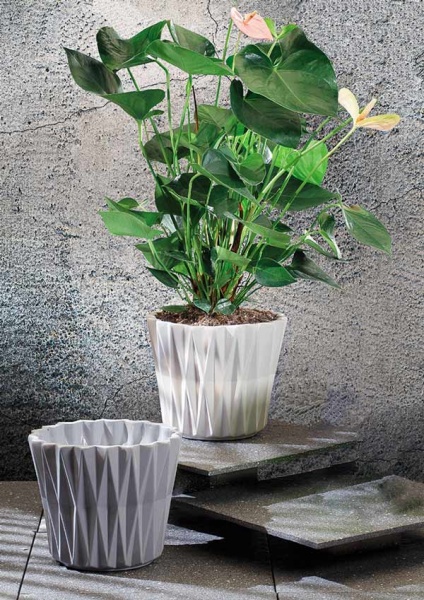 Кашпо керамічне Santino Geometric фігурний 2 л антрацит (O-34-16-J-39-00) 