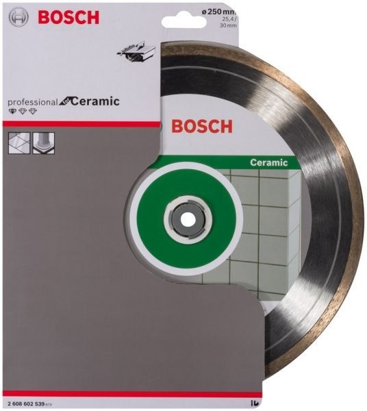 Диск алмазний відрізний Bosch Professional  250x1,6x25,4/30 кераміка 2608602539