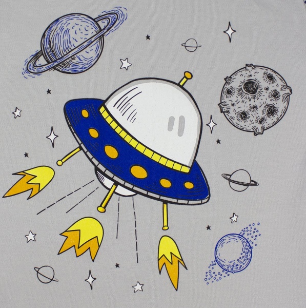 Пижама детская для мальчика Luna Kids Космос р.110-116 синий с рисунком 