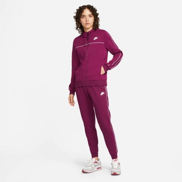 Джемпер Nike W NSW MLNM ESSNTL FLC FZ HDY CZ8338-610 р. S бордовий