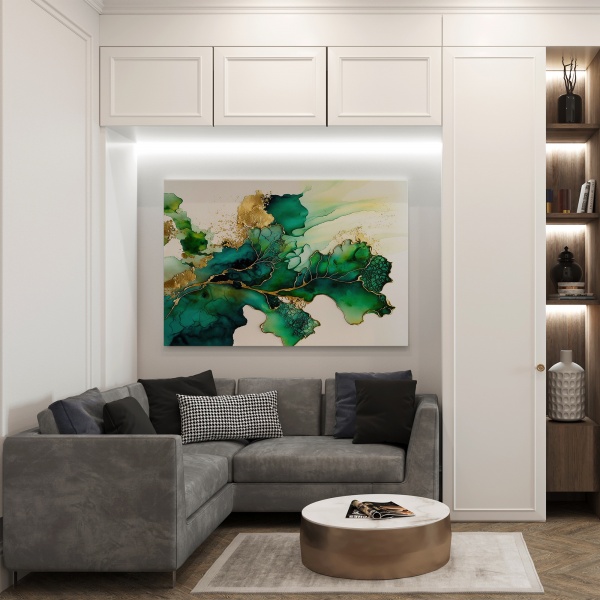 Картина на полотні Зелена фарба 80x110 см WS Holst 2180420239 