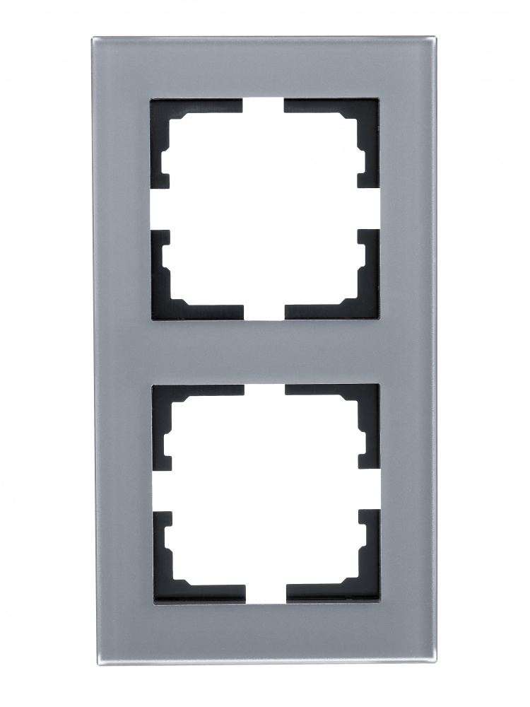 Рамка двомісна Lezard Vesna вертикальна асфальт 742-M6980-152