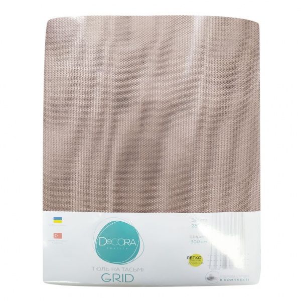 Тюль Grid 300х290 см розовый Decora textile