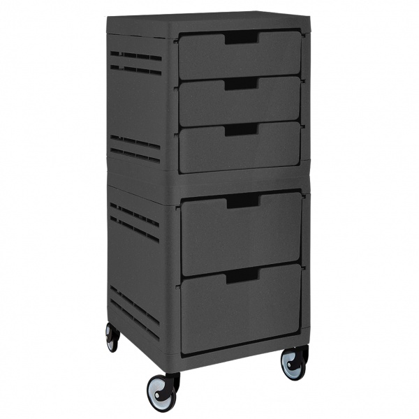 Комод Алеана 169093 на 5 ящиков на колесах темно-серый 840x350x380 мм