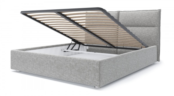 Кровать с подъемным механизмом SOFYNO САНТА тк. FLAME 120 160x200 см серый 