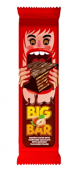 Батончик вафельный BIG BAR с ароматом фундука 45 г 