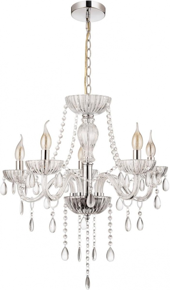 Люстра Sensio CASSIOPEIA 5x40 Вт E14 прозорий/хром ALG-SL-98405-05