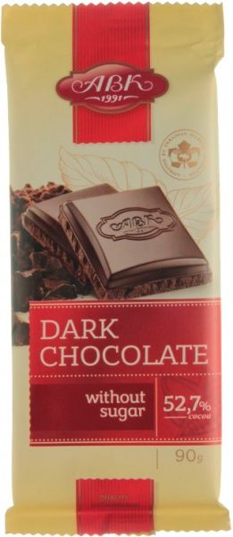 Шоколад АВК Чорний без цукру 90 г (4823085702128)