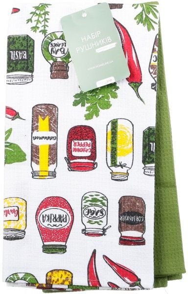 Набір рушників вафельних Спеції 2 шт. 45x60 см Homeline світло-зелений 