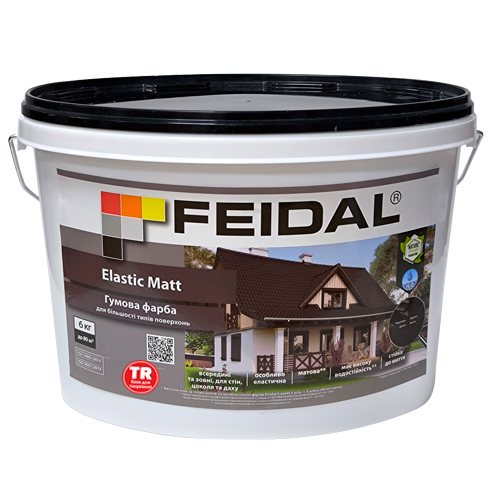 Фарба гумова водоемульсійна Feidal Elastic Matt мат безбарвний 6кг