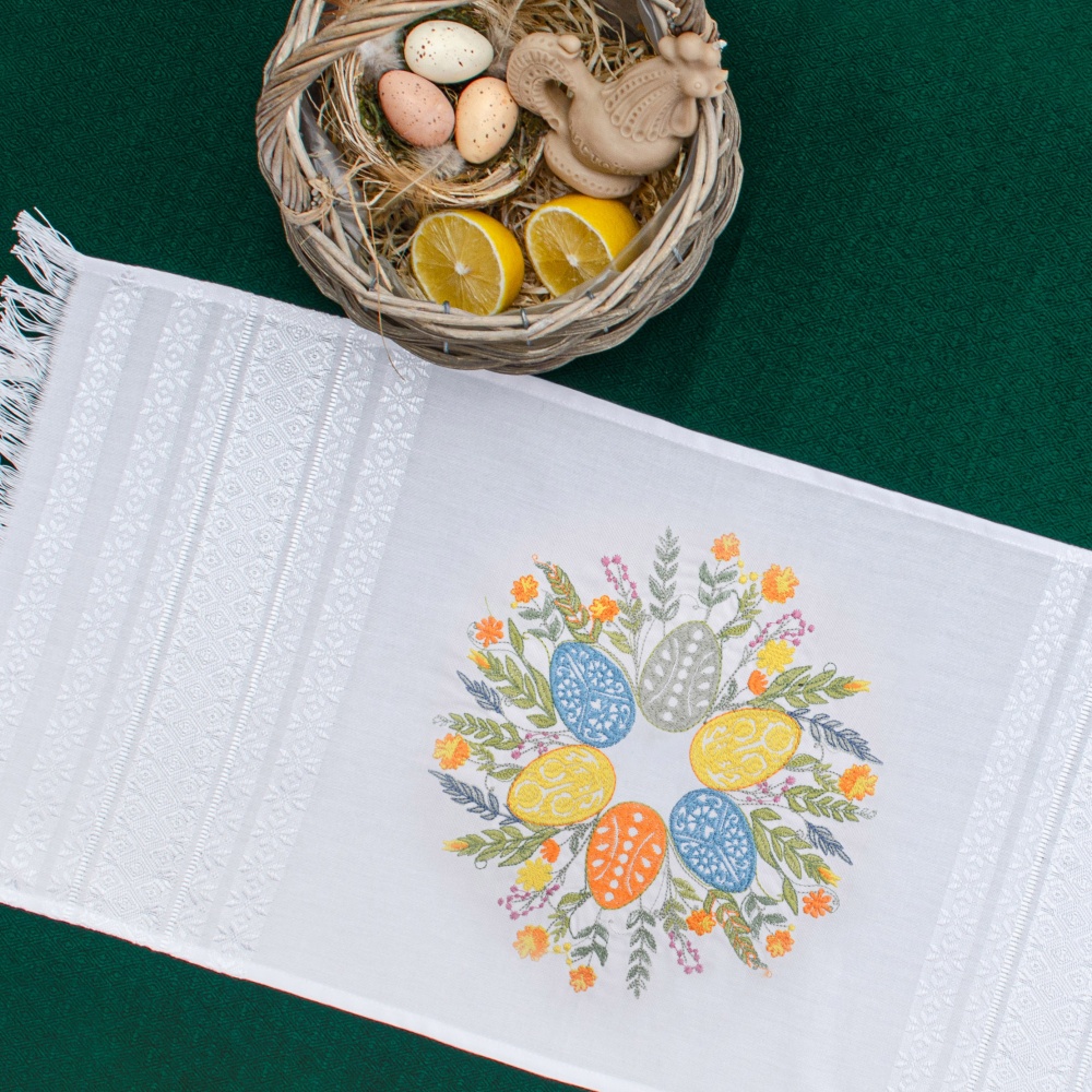 Рушник великодній 30x72 см Едельвіка білий